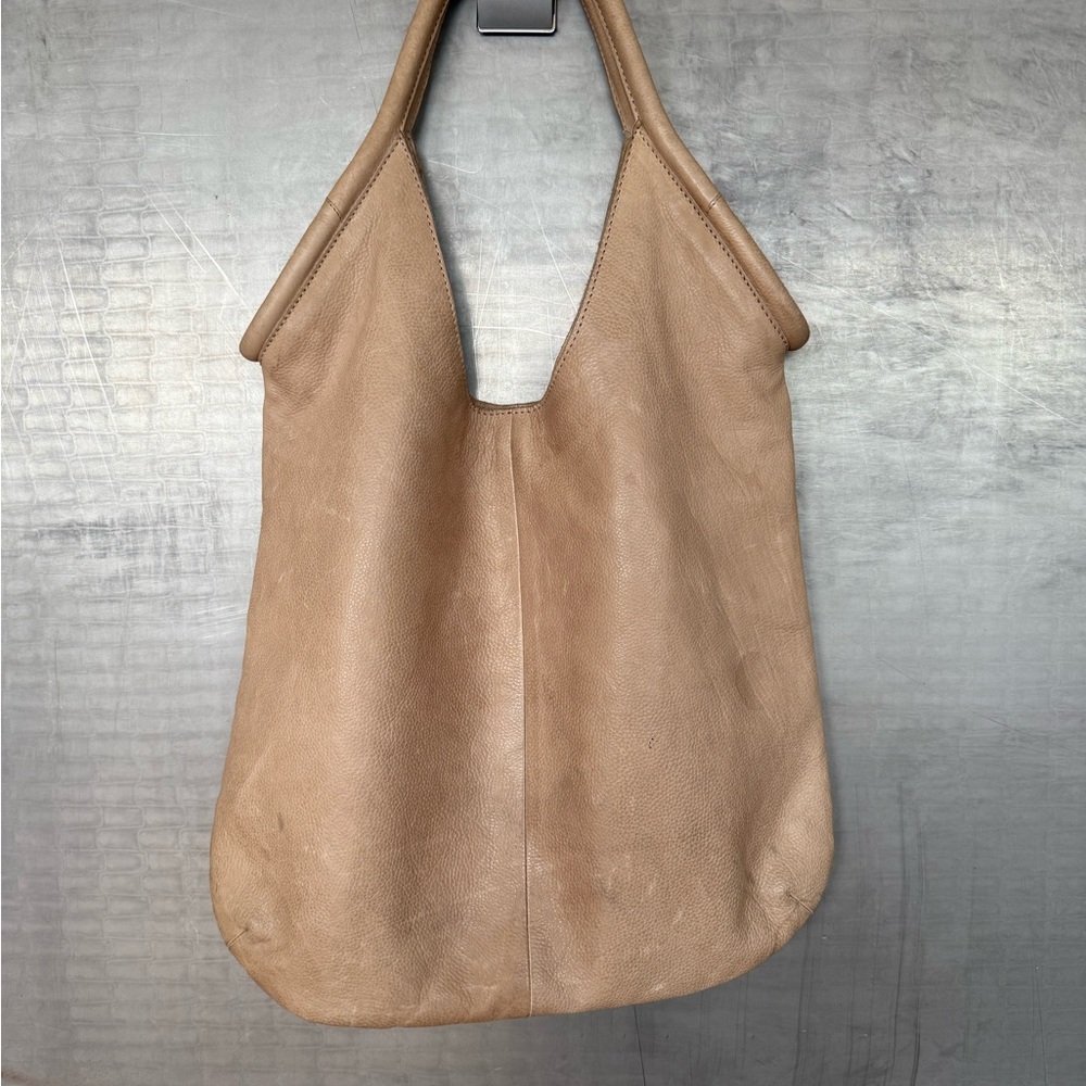 Anthropologie Tan Leather Tote Bag